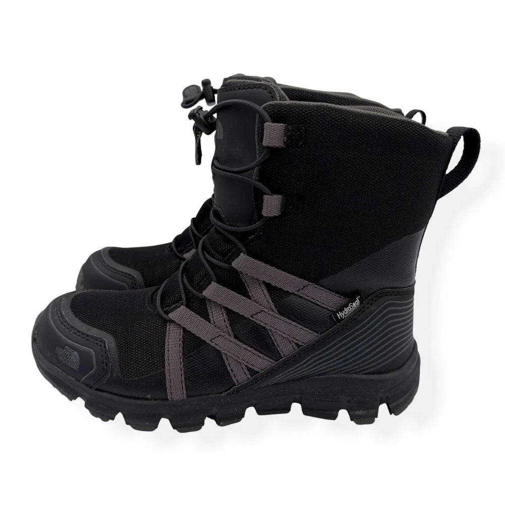 THE NORTH FACE Junior Winter Sneaker Snow Boots Hydroseal Boys Size 3 Black
